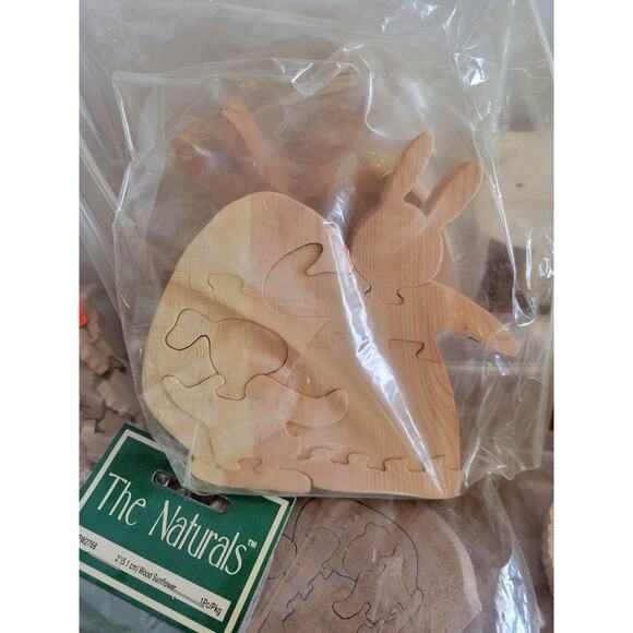 Lot of Wooden Jigsaw Puzzles, Shapes, Embellishments, Cut-Outs Craft Pieces - Picture 13 of 16